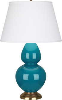 Double Gourd One Light Table Lamp in Peacock Glazed Ceramic w/Antique Natural Brass (165|1751X)