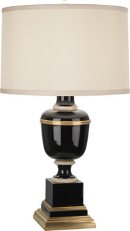 Annika One Light Accent Lamp in Black Lacquered Paint w/Natural Brass, Ivory Crackle (165|2507X)
