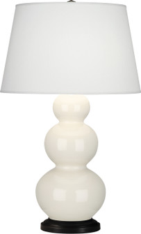 Triple Gourd One Light Table Lamp in Bone Glazed Ceramic w/Deep Patina Bronze (165|344X)