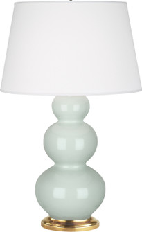 Triple Gourd One Light Table Lamp in Celadon Glazed Ceramic w/Antique Natural Brass (165|369X)