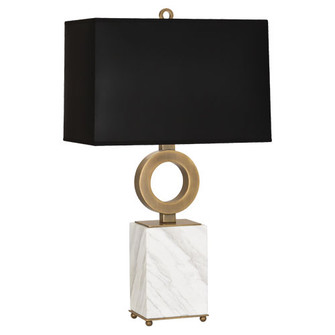 Oculus One Light Table Lamp in Warm Brass w/ White Marble Base (165|405B)