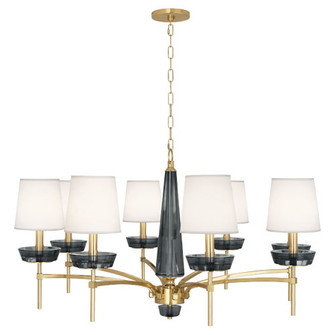 Cristallo Eight Light Chandelier in Modern Brass w/ Smoke Crystal (165|625)