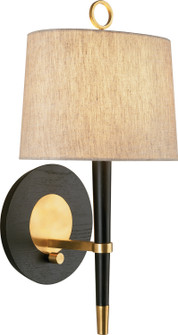 Jonathan Adler Ventana One Light Wall Sconce in Ebony Wood w/Antique Brass (165|672)