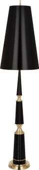 Jonathan Adler Versailles One Light Floor Lamp in Black Lacquered Paint w/Modern Brass (165|B902)