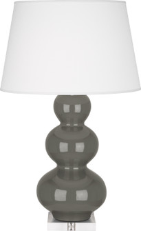 Triple Gourd One Light Table Lamp in Ash Glazed Ceramic w/Lucite (165|CR43X)