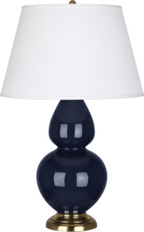 Double Gourd One Light Table Lamp in Midnight Blue Glazed Ceramic w/Antique Natural Brass (165|MB20X)