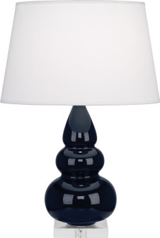 Small Triple Gourd One Light Accent Lamp in Midnight Blue Glazed Ceramic w/Lucite Base (165|MB33X)