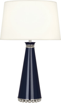 Pearl One Light Table Lamp in Midnight Blue Lacquered Paint w/Polished Nickel (165|MB45X)