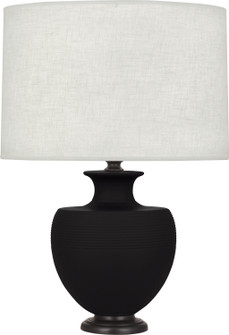 Michael Berman Atlas One Light Table Lamp in Matte Dark Coal Glazed Ceramic w/Deep Patina Bronze (165|MDC22)