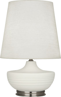 Michael Berman Nolan One Light Table Lamp in Matte Lily Glazed Ceramic w/Dark Antique Nickel (165|MLY23)