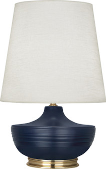 Michael Berman Nolan One Light Table Lamp in Matte Midnight Blue Glazed Ceramic, Modern Brass (165|MMB24)
