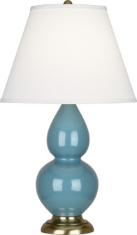 Small Double Gourd One Light Accent Lamp in Steel Blue Glazed Ceramic w/Antique Brass (165|OB10X)