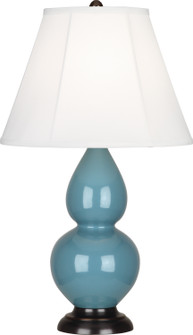 Small Double Gourd One Light Accent Lamp in Steel Blue Glazed Ceramic w/Deep Patina Bronze (165|OB11)