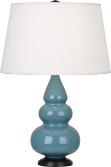 Small Triple Gourd One Light Accent Lamp in Steel Blue Glazed Ceramic w/Deep Patina Bronze (165|OB31X)