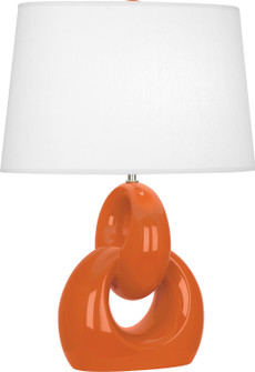 Fusion One Light Table Lamp in Pumpkin Glazed Ceramic w/Polished Nickel (165|PM981)