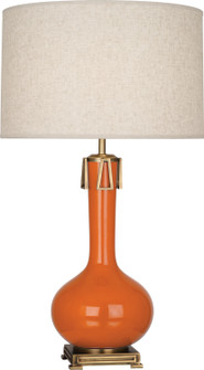 Athena One Light Table Lamp in Pumpkin Glazed Ceramic w/Aged Brass (165|PM992)