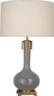 Athena One Light Table Lamp in Smokey Taupe Glazed Ceramic w/Aged Brass (165|ST992)