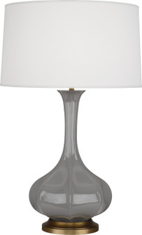 Pike One Light Table Lamp in Smoky Taupe Glazed Ceramic w/Aged Brass (165|ST994)