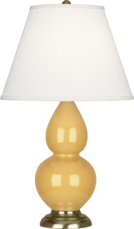 Small Double Gourd One Light Accent Lamp in Sunset Yellow Glazed Ceramic w/Antique Brass (165|SU10X)