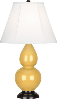 Small Double Gourd One Light Accent Lamp in Sunset Yellow Glazed Ceramic w/Deep Patina Bronze (165|SU11)