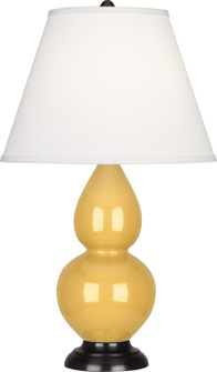 Small Double Gourd One Light Accent Lamp in Sunset Yellow Glazed Ceramic w/Deep Patina Bronze (165|SU11X)