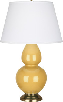 Double Gourd One Light Table Lamp in Sunset Yellow Glazed Ceramic w/Antique Brass (165|SU20X)