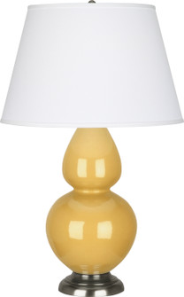 Double Gourd One Light Table Lamp in Sunset Yellow Glazed Ceramic w/Antique Silver (165|SU22X)