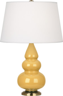 Small Triple Gourd One Light Accent Lamp in Sunset Yellow Glazed Ceramic w/Antique Brass (165|SU30X)