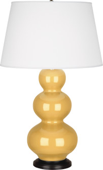 Triple Gourd One Light Table Lamp in Sunset Yellow Glazed Ceramic w/Deep Patina Bronze (165|SU41X)