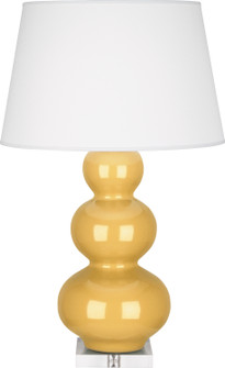 Triple Gourd One Light Table Lamp in Sunset Yellow Glazed Ceramic w/Lucite Base (165|SU43X)