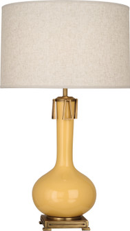 Athena One Light Table Lamp in Sunset Yellow Glazed Ceramic w/Aged Brass (165|SU992)