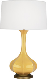 Pike One Light Table Lamp in Sunset Yellow Glazed Ceramic w/Aged Brass (165|SU994)