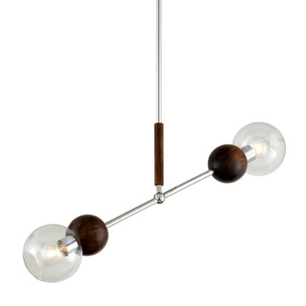 Arlo Two Light Linear Pendant in Polished Ss And Natural Acacia (67|F7677)