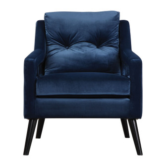 O'Brien Arm Chair in Blue Polyester Velvet/Antique Black (52|23318)