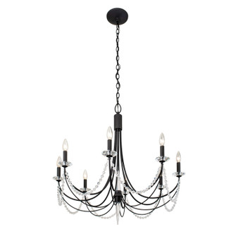 Brentwood Eight Light Chandelier in Carbon Black (137|350C08CB)