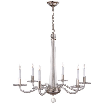 Bernardo Six Light Chandelier in Polished Nickel and Clear Glass (268|CHC 1140PN)