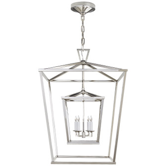 Darlana Double Cage Four Light Lantern in Polished Nickel (268|CHC 2179PN)