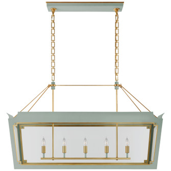 Caddo Five Light Linear Lantern in Celadon and Gild (268|JN 5023CEL/G-CG)