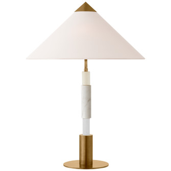 Mira LED Table Lamp in Antique-Burnished Brass And White Marble (268|KW 3607AB/WM-L)