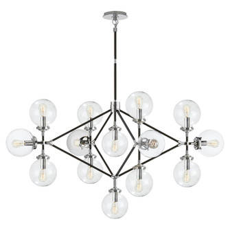 Bistro 14 Light Chandelier in Polished Nickel and Black (268|S 5024PN/BLK-CG)