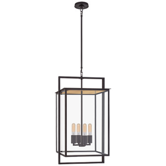 Halle Four Light Hanging Lantern in Aged Iron (268|S 5793AI-CG)