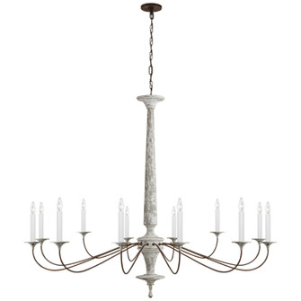 Bordeaux 12 Light Chandelier in Swedish White and Natural Rust (268|SK 5350SWH/NR)