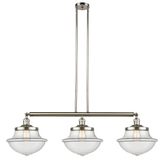 Franklin Restoration Three Light Island Pendant in Polished Nickel (405|213-PN-G542)