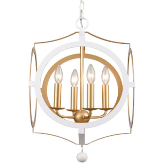 Odelle Four Light Chandelier in Matte White / Antique Gold (60|ODE-704-MT-GA)