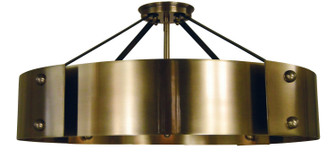 Lasalle Eight Light Semi-Flush Mount in Antique Brass with Matte Black Accents (8|5292 AB/MBLACK)