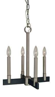 Jessica Four Light Chandelier in Brushed Nickel/Matte Black (8|5354 BN/MBLACK)