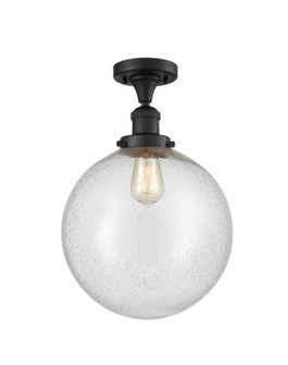 Franklin Restoration One Light Semi-Flush Mount in Matte Black (405|517-1CH-BK-G204-12)