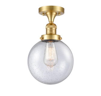 Franklin Restoration One Light Semi-Flush Mount in Satin Gold (405|517-1CH-SG-G204-8)