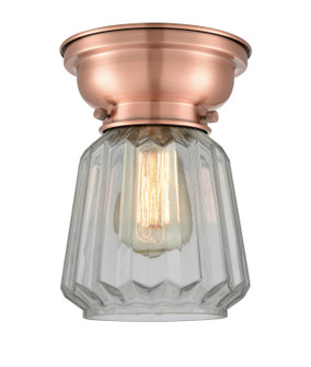 Franklin Restoration One Light Flush Mount in Antique Copper (405|623-1F-AC-G142)