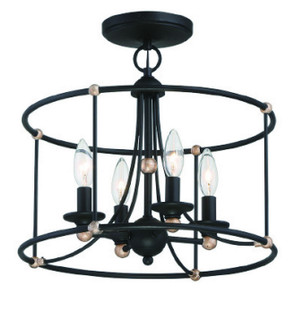 Westchester County Four Light Semi Flush Mount in Sand Coal With Skyline Gold Le (7|1049-677)